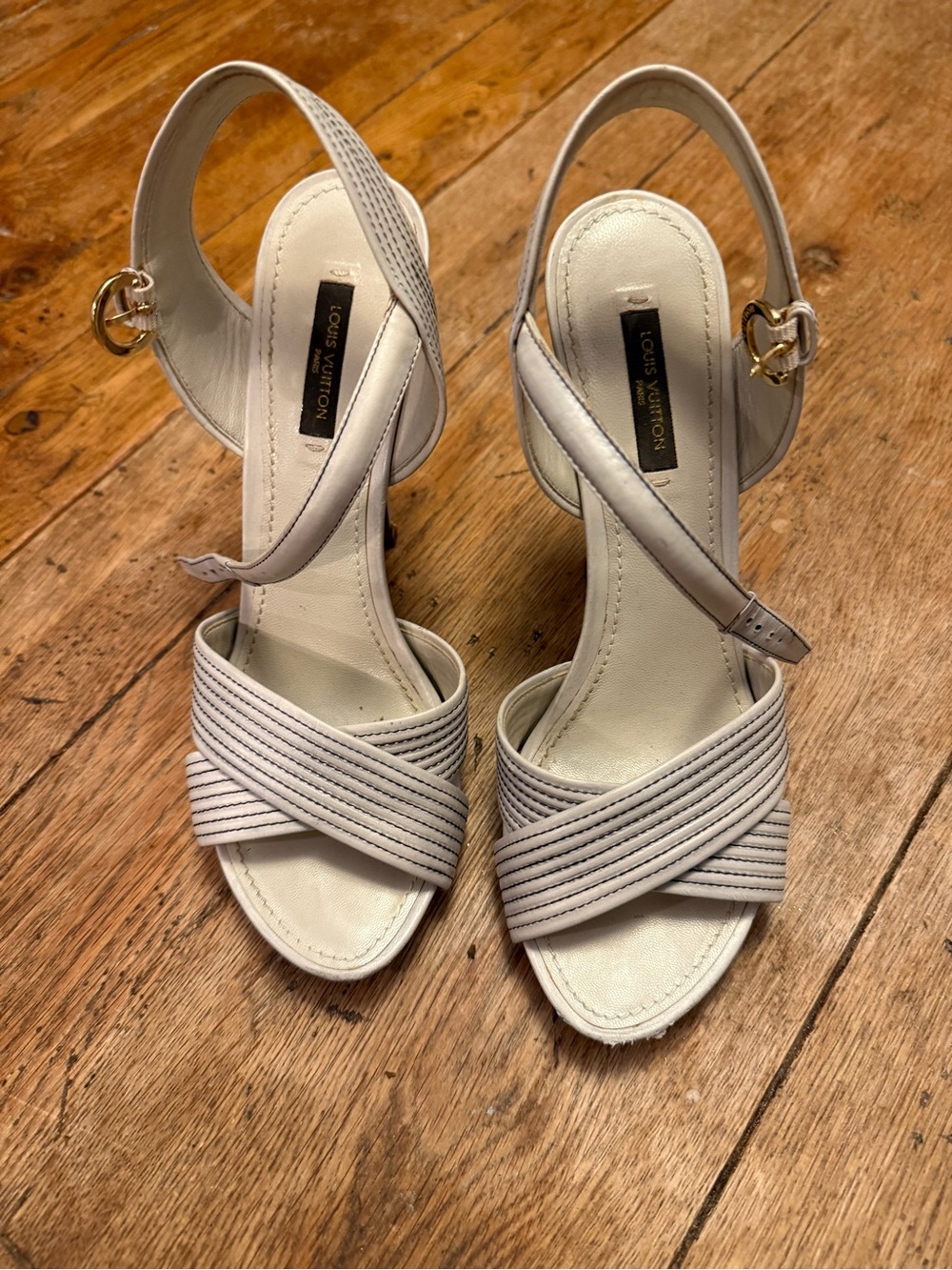 Louis Vuitton Strappy Cross-Band Heeled Sandals